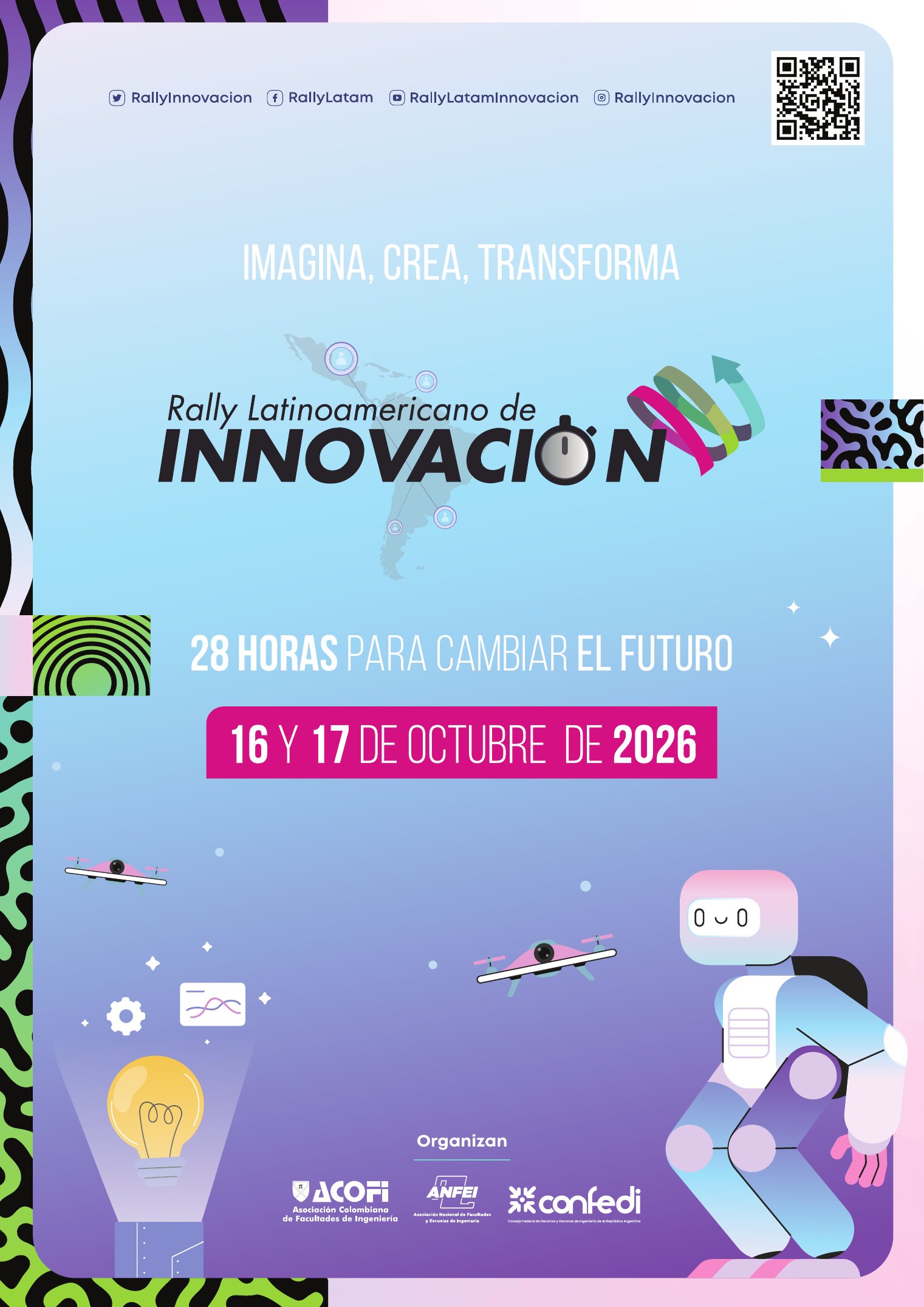 Afiche oficial del Rally Latinoamericano de Innovación